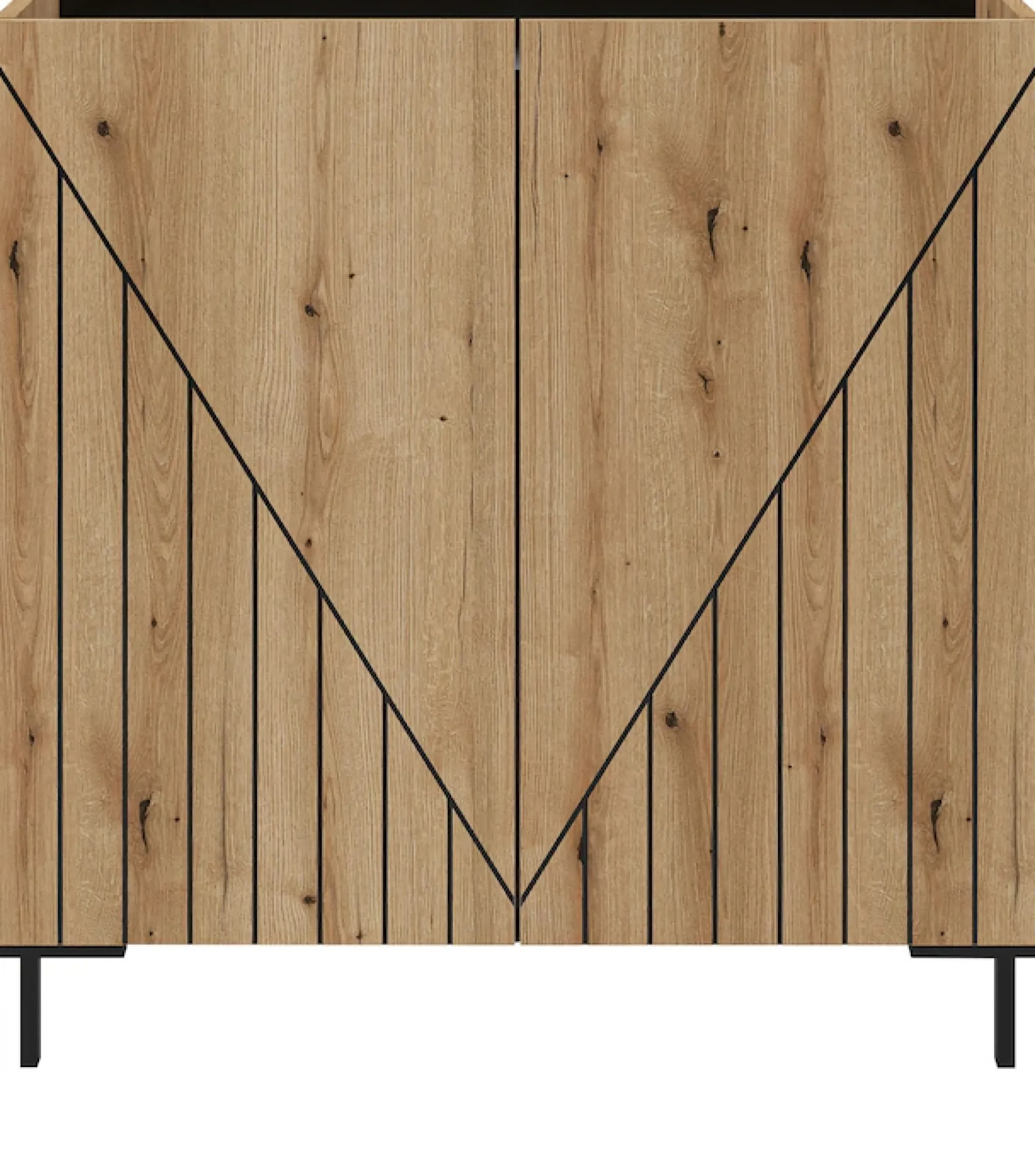 Home affaire Kommode »SNETT, Höhe: 91cm, mit Metall-Stabfüßen, 2 Türen, 2 Einlegeböden« Anrichte, Sideboard, Schrank, Board, Highboard