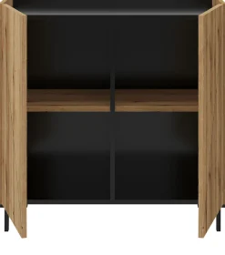 Home affaire Kommode »SNETT, Höhe: 91cm, mit Metall-Stabfüßen, 2 Türen, 2 Einlegeböden« Anrichte, Sideboard, Schrank, Board, Highboard