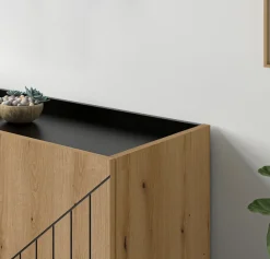 Home affaire Kommode »SNETT, Höhe: 91cm, mit Metall-Stabfüßen, 2 Türen, 2 Einlegeböden« Anrichte, Sideboard, Schrank, Board, Highboard