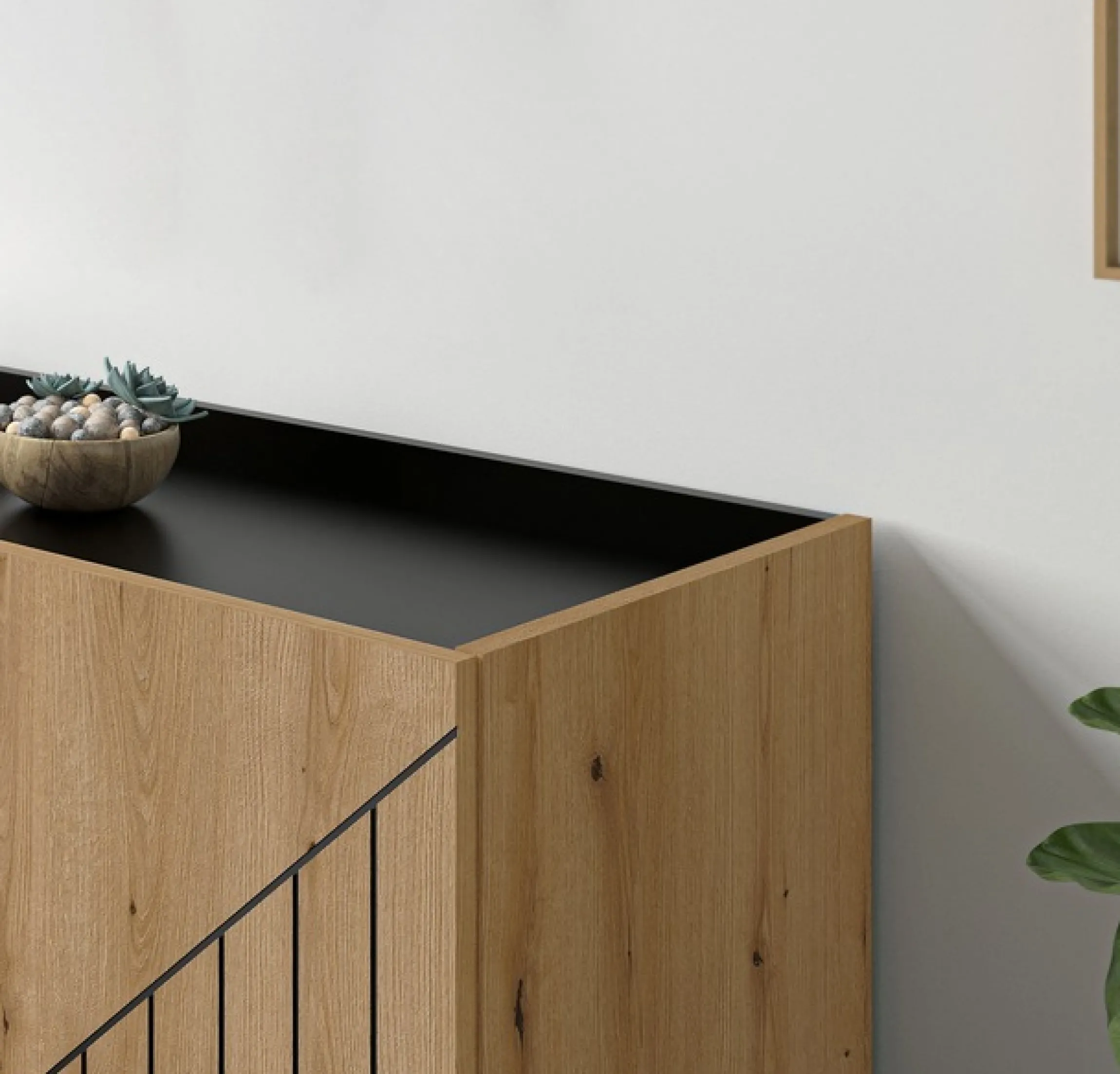 Home affaire Kommode »SNETT, Höhe: 91cm, mit Metall-Stabfüßen, 2 Türen, 2 Einlegeböden« Anrichte, Sideboard, Schrank, Board, Highboard