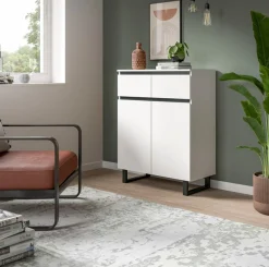 Home affaire Kommode »TOMA, Höhe: 99cm, mit Metall-Kufen-Fuß, 2 Türen, 2 Schubkästen« Anrichte, Sideboard, Schrank, Board, Highboard