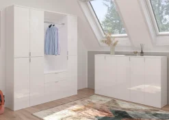 Home affaire Kommode »Trondheim, Breite 30 cm, 1 Tür, 3 Einlegeböden, 4 Fächer« Türanschlag wechselbar, Garderobenkommode, Schuhschrank, Schuhkommode