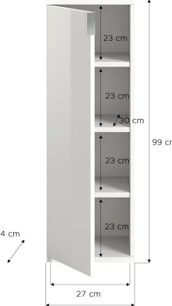 Home affaire Kommode »Trondheim, Breite 30 cm, 1 Tür, 3 Einlegeböden, 4 Fächer« Türanschlag wechselbar, Garderobenkommode, Schuhschrank, Schuhkommode