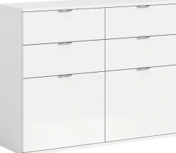 Home affaire Kommode »Trondheim Schuhkommode, Breite 12 cm,« 1 Stk. tlg. hochglanz, für ca. 8 Paar Schuhe, 4 Schubkästen, Schuhkommode, Flur