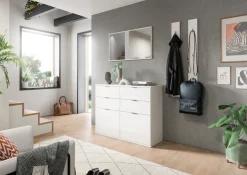 Home affaire Kommode »Trondheim Schuhkommode, Breite 12 cm,« 1 Stk. tlg. hochglanz, für ca. 8 Paar Schuhe, 4 Schubkästen, Schuhkommode, Flur