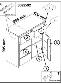 Home affaire Kommode »Zetra Schubladenschrank, 2 Schubladen/2 Türen mit Soft-Close-Function« Fertig montiert, Eiche Massivholz, Breite 88 cm