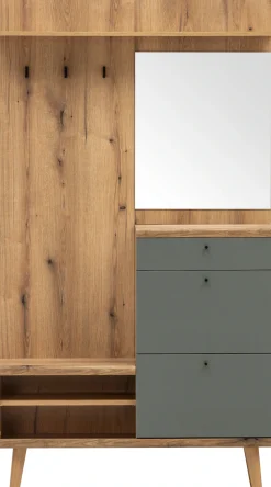 Home affaire Kompaktgarderobe »Mavas, Garderobe, Garderobenschrank, ScandicDesign, Evoke Eiche/Salbei« ausreichend Stauraum, für kleine Räume geeignet, 110 cm breit