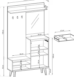 Home affaire Kompaktgarderobe »Mavas, Garderobe, Garderobenschrank, ScandicDesign, Evoke Eiche/Salbei« ausreichend Stauraum, für kleine Räume geeignet, 110 cm breit
