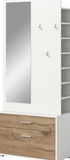 Home affaire Kompaktgarderobe »Morrea, Höhe 190 cm, 1 Schubkästen, 6 Haken, 1 Kleiderstange, 7 Fächer« 1 Stk. tlg. schmale Garaderobe, Stauraum, Flur, Diele