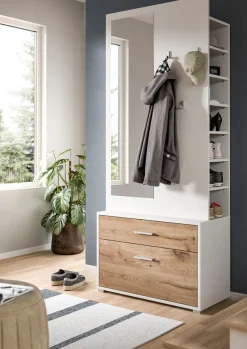 Home affaire Kompaktgarderobe »Morrea, Höhe 190 cm, 1 Schubkästen, 6 Haken, 1 Kleiderstange, 7 Fächer« 1 Stk. tlg. schmale Garaderobe, Stauraum, Flur, Diele
