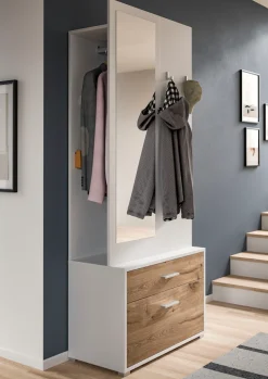 Home affaire Kompaktgarderobe »Morrea, Höhe 190 cm, 1 Schubkästen, 6 Haken, 1 Kleiderstange, 7 Fächer« 1 Stk. tlg. schmale Garaderobe, Stauraum, Flur, Diele
