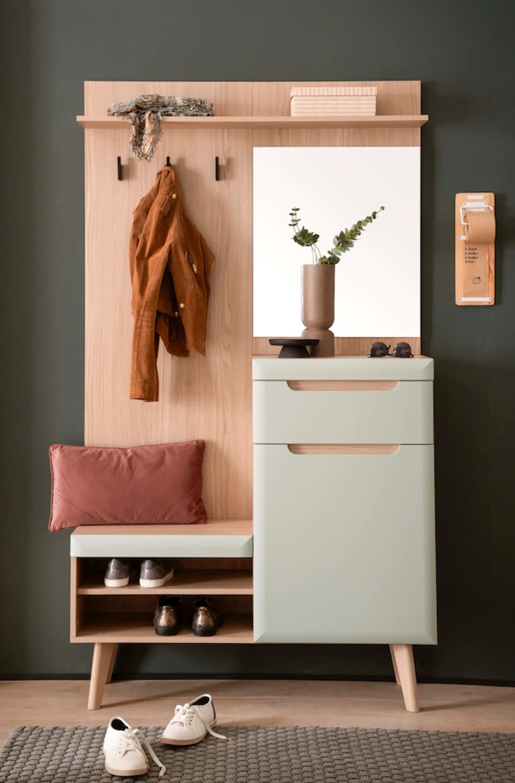 Home affaire Kompaktgarderobe »Torge, Garderobe mit Stauraum, Garderobenschrank im Scandic Design« in zwei Farben, viel Stauraum, 107 cm breit, für kleine Räume geeignet