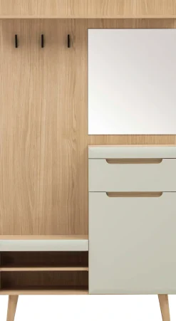 Home affaire Kompaktgarderobe »Torge, Garderobe mit Stauraum, Garderobenschrank im Scandic Design« in zwei Farben, viel Stauraum, 107 cm breit, für kleine Räume geeignet