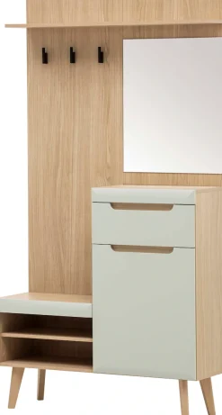Home affaire Kompaktgarderobe »Torge, Garderobe mit Stauraum, Garderobenschrank im Scandic Design« in zwei Farben, viel Stauraum, 107 cm breit, für kleine Räume geeignet