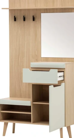 Home affaire Kompaktgarderobe »Torge, Garderobe mit Stauraum, Garderobenschrank im Scandic Design« in zwei Farben, viel Stauraum, 107 cm breit, für kleine Räume geeignet