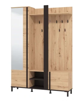 Home affaire Kompaktgarderobe »Nino Flurgarderobe, Dielenschrank, Flurmöbel, Garderobe, Breite 135 cm« Schuhschrank, Spiegel, Haken, viel Stauraum, ideal für kleine Räume