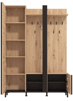 Home affaire Kompaktgarderobe »Nino Flurgarderobe, Dielenschrank, Flurmöbel, Garderobe, Breite 135 cm« Schuhschrank, Spiegel, Haken, viel Stauraum, ideal für kleine Räume