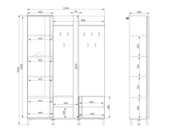 Home affaire Kompaktgarderobe »Nino Flurgarderobe, Dielenschrank, Flurmöbel, Garderobe, Breite 135 cm« Schuhschrank, Spiegel, Haken, viel Stauraum, ideal für kleine Räume