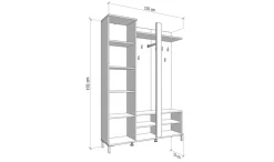 Home affaire Kompaktgarderobe »Nino Flurgarderobe, Dielenschrank, Flurmöbel, Garderobe, Breite 135 cm« Schuhschrank, Spiegel, Haken, viel Stauraum, ideal für kleine Räume