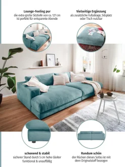 Home affaire Loungesofa »Enisa, B/T/H: 290/170/85 cm« Zeitloses und stylisches Loungemöbel, Mega-Sofa, Big-Sofa XXL