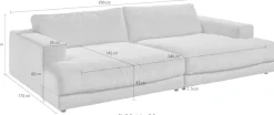 Home affaire Loungesofa »Enisa, B/T/H: 290/170/85 cm« Zeitloses und stylisches Loungemöbel, Mega-Sofa, Big-Sofa XXL