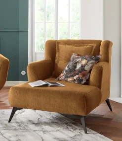 Home affaire Loveseat »Baggio Mega Sessel für Komfort und Entspannung, zeitlos und modern« Zierkissen inklusive, schwarze Metallfüße