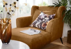 Home affaire Loveseat »Baggio Mega Sessel für Komfort und Entspannung, zeitlos und modern« Zierkissen inklusive, schwarze Metallfüße