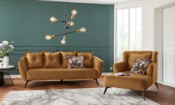 Home affaire Loveseat »Baggio Mega Sessel für Komfort und Entspannung, zeitlos und modern« Zierkissen inklusive, schwarze Metallfüße