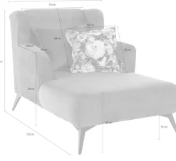 Home affaire Loveseat »Baggio Mega Sessel für Komfort und Entspannung, zeitlos und modern« Zierkissen inklusive, schwarze Metallfüße