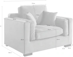 Home affaire Loveseat »Fresh Pond Sessel« weicher Sitzkomfort, incl. Zierkissen, B/T/H: 140/96/95 cm
