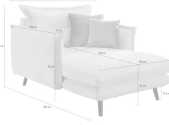 Home affaire Loveseat »Lazio, 111 cm breit, modern und bequem« Webstoff, inkl. Rücken- und Zierkissen