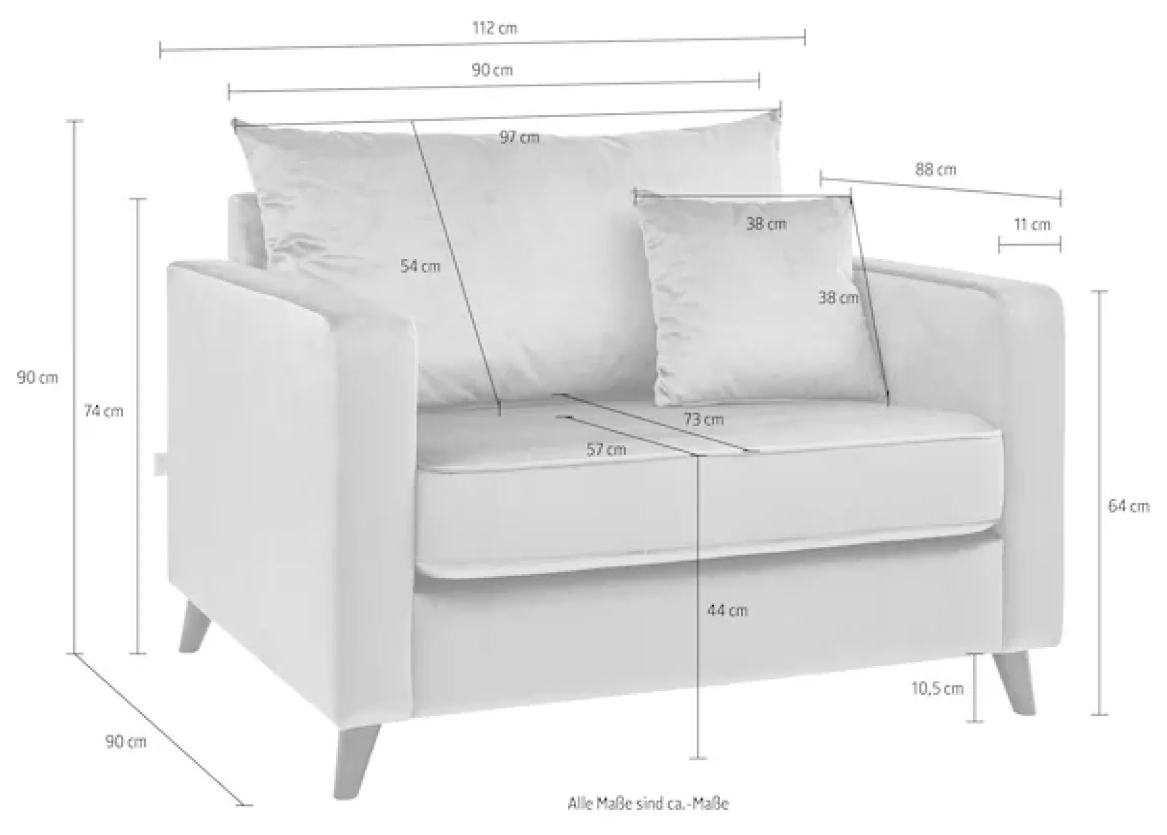 Home affaire Loveseat »Renesse« lose Kissen, Keder an Sitzkissen