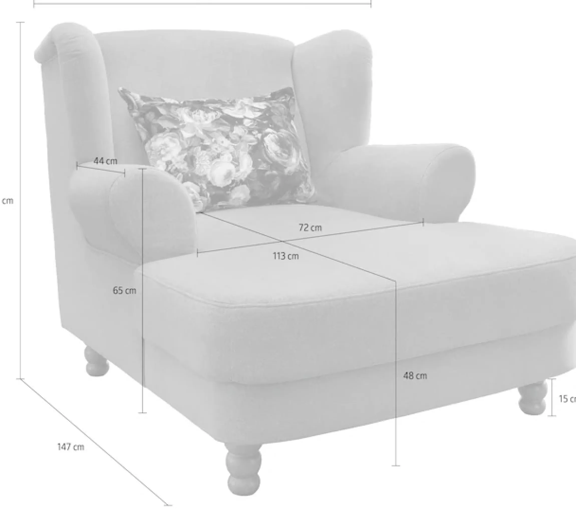 Home affaire Loveseat »Tassilo Big Mega Ohrensessel, viel Platz und bequem, Breite 121cm«