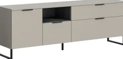 Home affaire Lowboard »ADIO, Breite 185 cm, 2 Klappen, 1 Schubkasten, 1 Tür, mit Metall-Kufen« 1 Stk. tlg. Sideboard, Kommode, TV-Schrank, Schrank, Wohnzimmerschrank, Anrichte