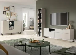 Home affaire Lowboard »ADIO, Breite 185 cm, 2 Klappen, 1 Schubkasten, 1 Tür, mit Metall-Kufen« 1 Stk. tlg. Sideboard, Kommode, TV-Schrank, Schrank, Wohnzimmerschrank, Anrichte