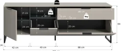 Home affaire Lowboard »ADIO, Breite 185 cm, 2 Klappen, 1 Schubkasten, 1 Tür, mit Metall-Kufen« 1 Stk. tlg. Sideboard, Kommode, TV-Schrank, Schrank, Wohnzimmerschrank, Anrichte