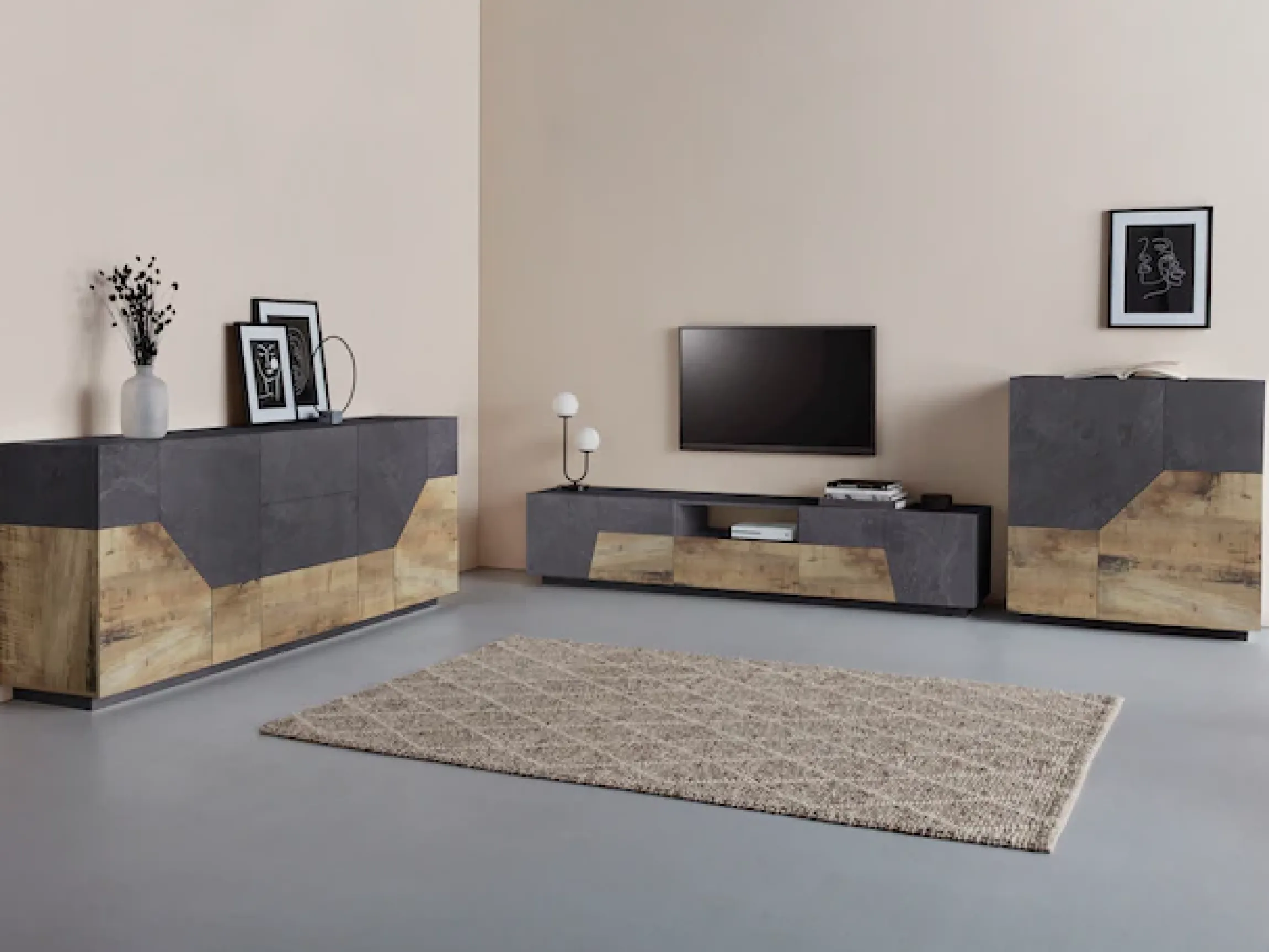 Home affaire Lowboard »ALIEN- TV-Board, mit 4 Türen, 1 Schublade und 1 offenes Fach« TV-Kommode Breite ca. 220 cm "Made in Italy"
