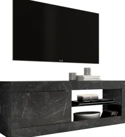 Home affaire Lowboard »Basic Breite 140 cm, TV-Board 1 Tür, 2 offene Fächer (Glasboden),« TV-Kommode, Metallgriff, moderne Rahmenoptik, Farbauswahl