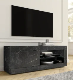 Home affaire Lowboard »Basic Breite 140 cm, TV-Board 1 Tür, 2 offene Fächer (Glasboden),« TV-Kommode, Metallgriff, moderne Rahmenoptik, Farbauswahl