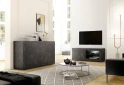 Home affaire Lowboard »Basic Breite 140 cm, TV-Board 1 Tür, 2 offene Fächer (Glasboden),« TV-Kommode, Metallgriff, moderne Rahmenoptik, Farbauswahl