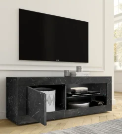 Home affaire Lowboard »Basic Breite 140 cm, TV-Board 1 Tür, 2 offene Fächer (Glasboden),« TV-Kommode, Metallgriff, moderne Rahmenoptik, Farbauswahl