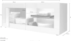 Home affaire Lowboard »Basic Breite 140 cm, TV-Board 1 Tür, 2 offene Fächer (Glasboden),« TV-Kommode, Metallgriff, moderne Rahmenoptik, Farbauswahl