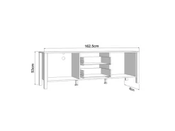 Home affaire Lowboard »BEDFORD, TV-Board, TV-Kommode, TV-Schrank, TV-Unterschrank, TV-Möbel« MDF-Profil 2D ummantelt, Hotstamping