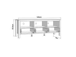 Home affaire Lowboard »BEDFORD, TV-Board, TV-Kommode, TV-Schrank, TV-Unterschrank, TV-Möbel« MDF-Profil 2D ummantelt, Hotstamping