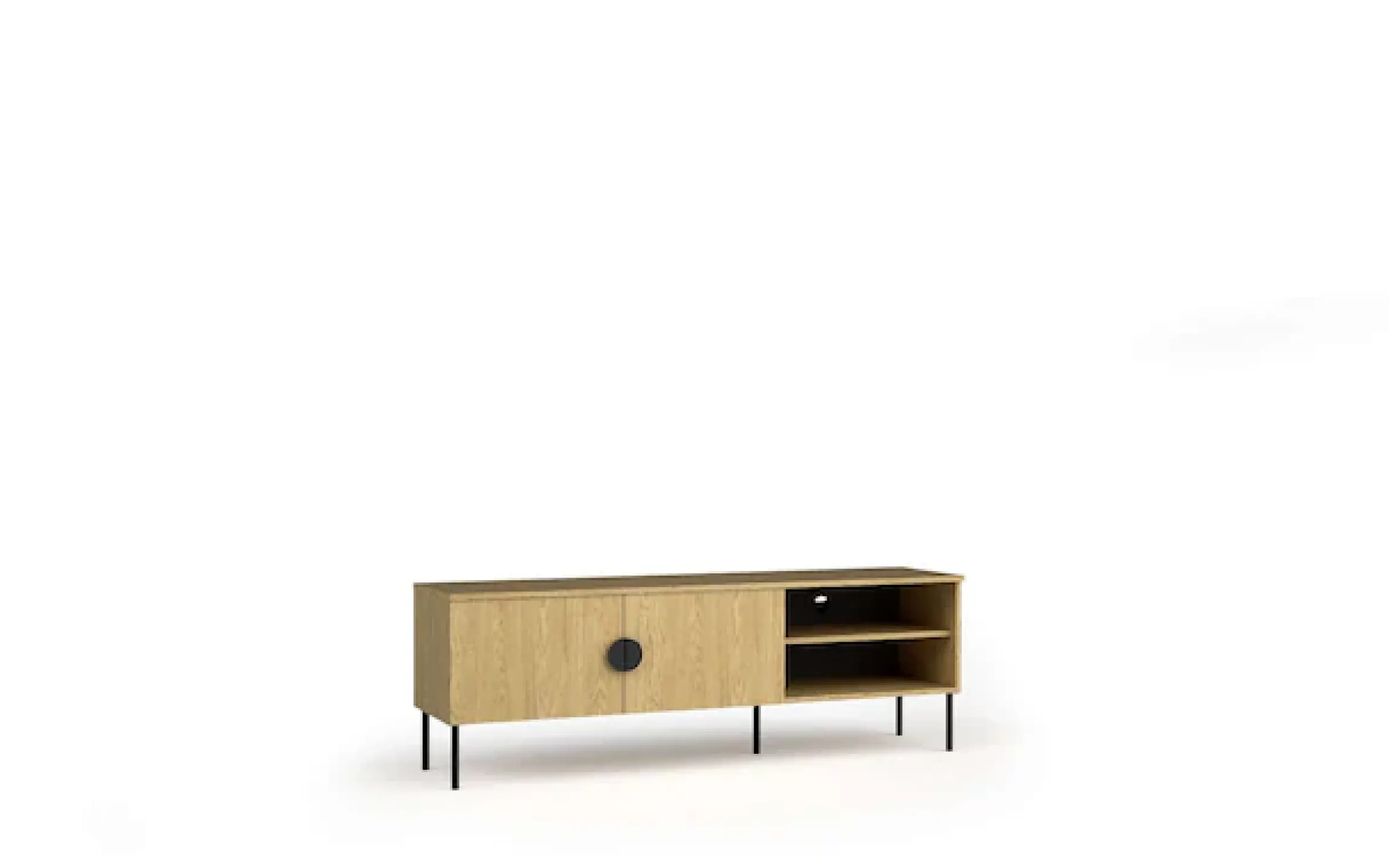 Home affaire Lowboard »BELLOT TV-Schrank mit 2 Türen, Maße B/T/H: 160/40/53,6 cm« 1 Stk. tlg. in baltischer Eichenfarbe, mit holzähnlicher Struktur