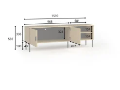 Home affaire Lowboard »BELLOT TV-Schrank mit 2 Türen, Maße B/T/H: 160/40/53,6 cm« 1 Stk. tlg. in baltischer Eichenfarbe, mit holzähnlicher Struktur