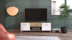 Home affaire Lowboard »Bretagna TV-Lowboard, TV-Schrank, TV-Ständer, Breite 150 cm« Kommode mit Schublade, Holzgriffen, TV-Möbel, in Artisan Eiche