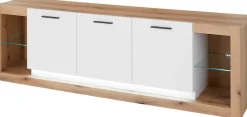 Home affaire Lowboard »Brixen, moderner TV-Schrank, Kommode in Eiche Evoke Dekor mit Weiß« Metallgriffe, ausreichend Stauraum, vielseitig einsetzbar