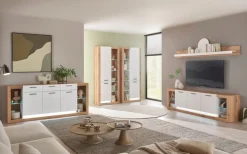 Home affaire Lowboard »Brixen, moderner TV-Schrank, Kommode in Eiche Evoke Dekor mit Weiß« Metallgriffe, ausreichend Stauraum, vielseitig einsetzbar