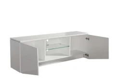 Home affaire Lowboard »Cadiz TV-Board« TV-Kommode mit Hochglanzfronten und Fräsungen, Glasboden